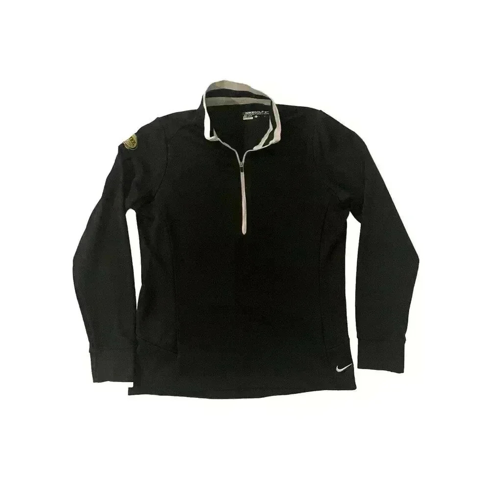 Womens Nike Golf Half Zip L Cheerios Racing NASCAR Pullover Long Sleeve Black